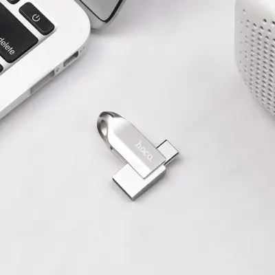 Флеш пам\'ять USB 64Gb Hoco UD8 USB 3.0+Type-C Срібний Флеш пам\'ять USB 64Gb Hoco UD8 USB 3.0+Type-C Срібний