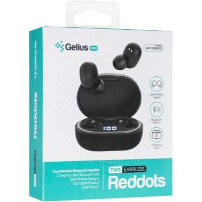 Безпровідні навушники Gelius Pro Reddots TWS Earbuds GP-TWS010 Black, чорний