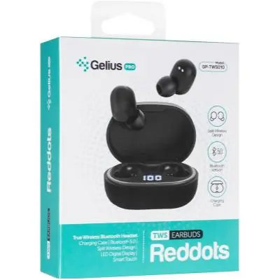 Беспроводные наушники Gelius Pro Reddots TWS Earbuds GP-TWS010 Black, черный Беспроводные наушники Gelius Pro Reddots TWS Earbuds GP-TWS010 Black, черный
