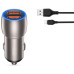Автомобільний зарядний пристрій XO CC52 2USB + кабель Type-C Grey, Сірий