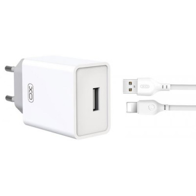 Сетевое зарядное устройство XO L93 Lightning 1USB 2.4A White, Белый