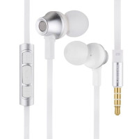 Проводные вакуумные наушники Remax RM-610D Earphone Silver, серые Проводные вакуумные наушники Remax RM-610D Earphone Silver, серые