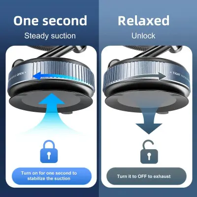 Автодержатель Vacuum C-02 Удлененная ножка Чорный (K)