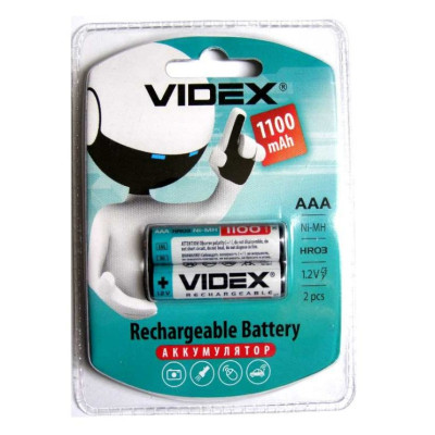 Аккумулятор VIDEX R03 AAA 1100 mAh (2од/уп) пальчиковий