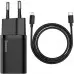 Мережевий зарядний пристрій Baseus Super Si 20W + Кабель Type-C to Lightning Black, Чорний