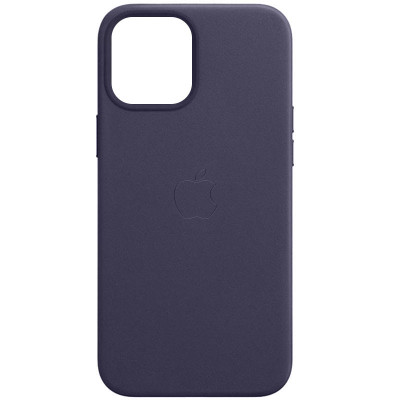 Чехол накладка Leather Case with MagSafe iPhone 14 Pro Max Черна/Ink