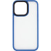 Чехол накладка Metal Buttons iPhone 12/12 Pro Голубая