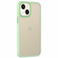 Чехол накладка Metal Buttons iPhone 13 Салатовая