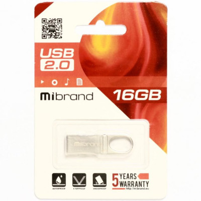 Флеш память USB 16Gb Mibrand Irbis USB 2.0 Silver, Серебристый