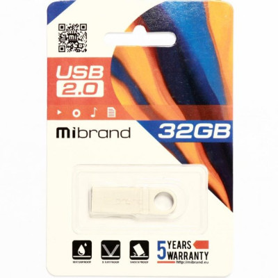 Флеш пам\'ять USB 32Gb Mibrand Puma USB 2.0 Silver, Срібний
