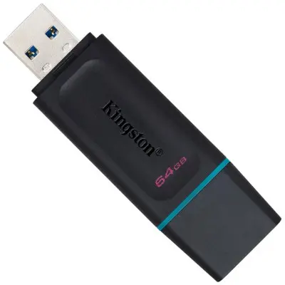 Флеш память USB 64Gb Kingston DT Exodia USB 3.2 Черно-голубой