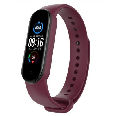 Ремешок Силикон Mi Band 5/6 Марсала