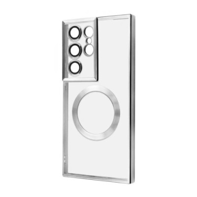 Накладка WAVE Metal MagSafe Samsung S23 Ultra (S918) Серебряная