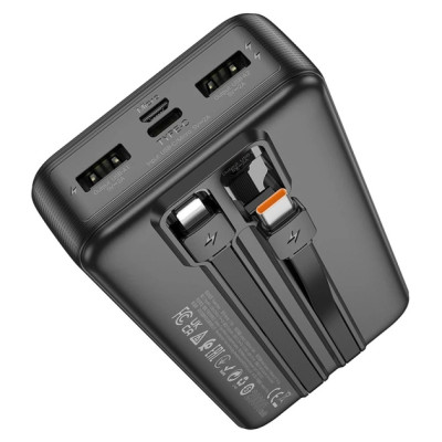 Універсальна мобільна батарея Повербанк Hoco J118a Speed energy with cable 20000mAh Чорний