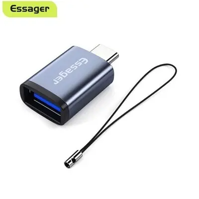 Перехідник OTG Essager Soray USB to Type-C Cірий Перехідник OTG Essager Soray USB to Type-C Cірий