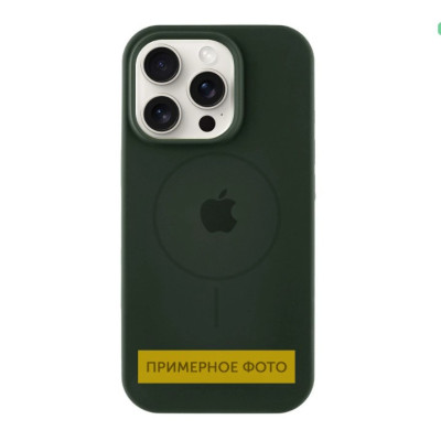 Чехол накладка HC MagSafe (AA) iPhone 15 Pro Зеленая/Dark Olive